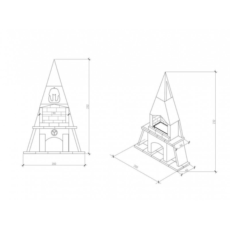 Династия (Россия) - Печь барбекю №12 Египетская пирамида