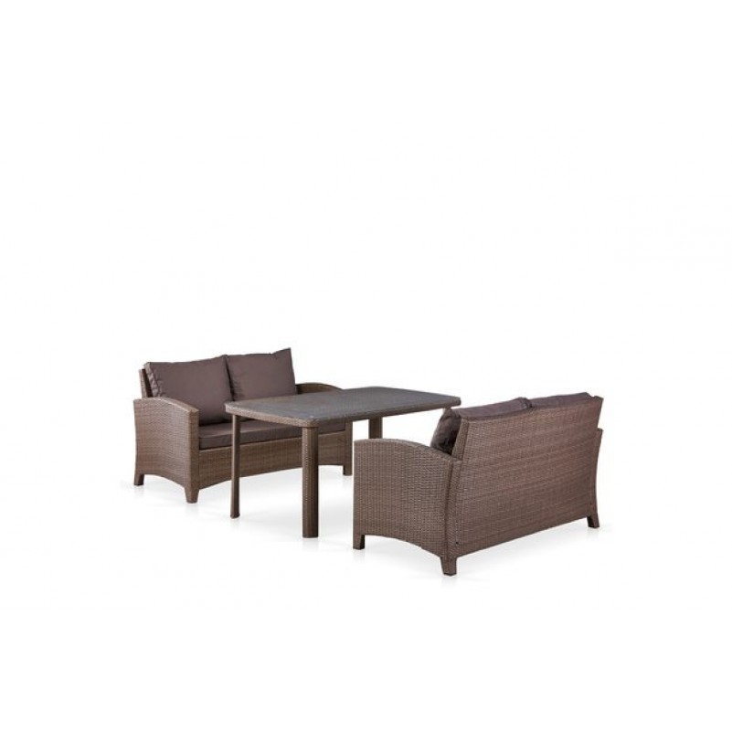 Афина - Комплект плетеной мебели T51A/S58A-W773 Brown