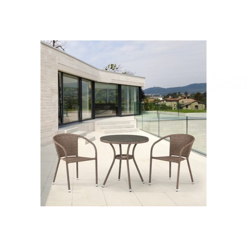 Афина - Комплект плетеной мебели T282ANT/Y137C-W56 Light brown