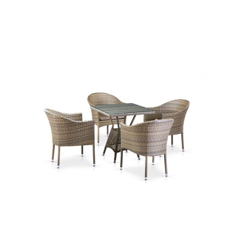 Афина - Комплект плетеной мебели T706G/Y350G-W1289 4Pcs Pale