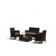 Афина - Комплект мебели из иск. ротанга AFM-2025B Black