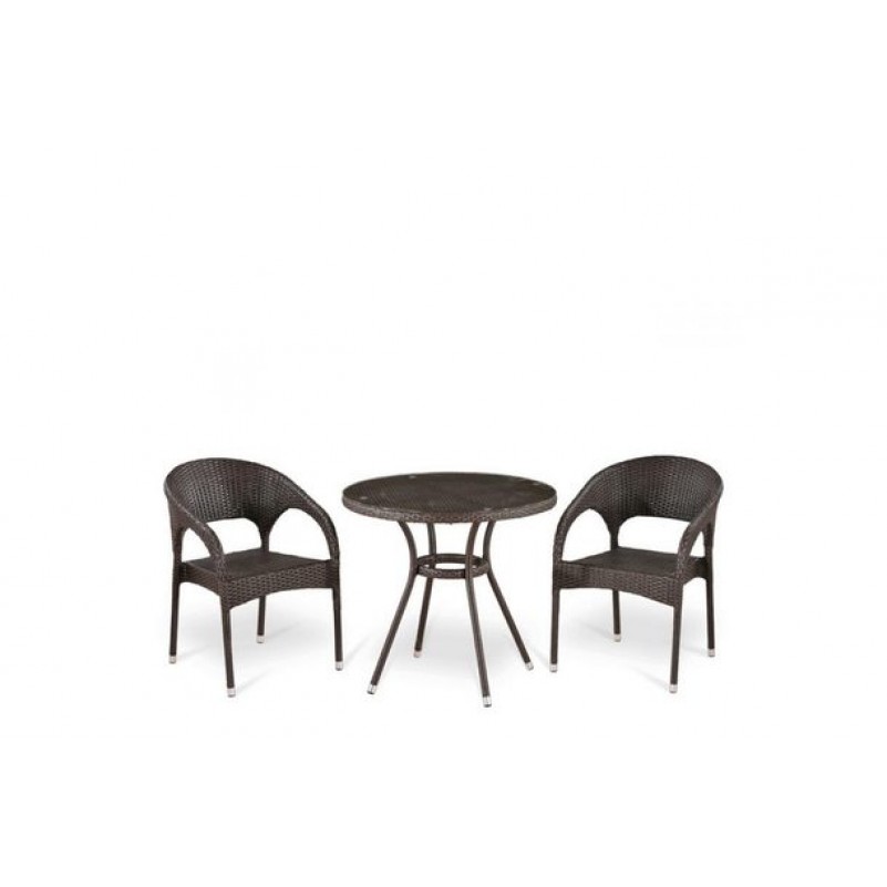 Афина - Комплект плетеной мебели T283ANT/Y90C-W51 Brown 2Pcs
