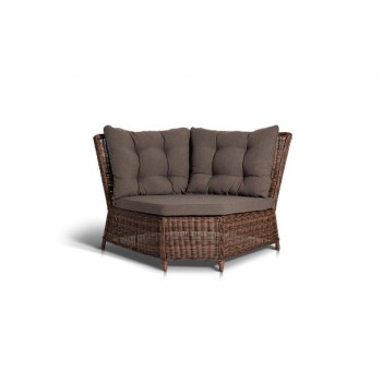 'Бергамо' плетеный угловой диванный модуль, цвет коричневый