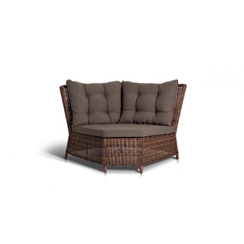 4Sis - Бергамо плетеный угловой диванный модуль, цвет коричневый