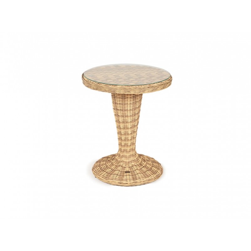 4Sis - Леванте стол круглый из искусственного ротанга, цвет соломенный