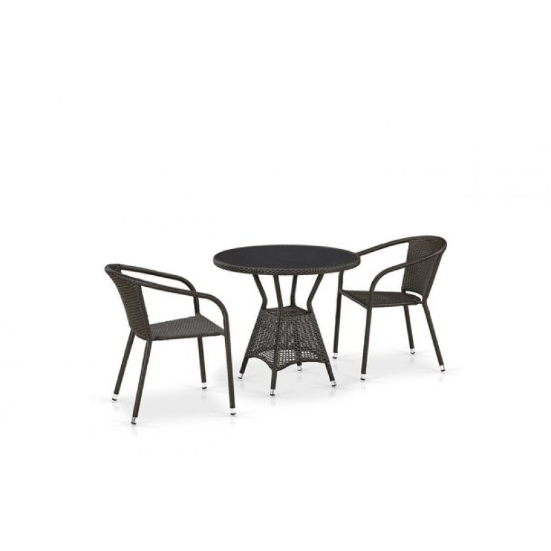 Афина - Комплект плетеной мебели T707ANS/Y137C-W53 2Pcs Brown