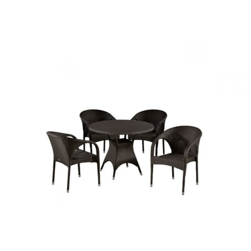 Афина - Комплект плетеной мебели T190AD/Y290B-W52 Brown 4Pcs
