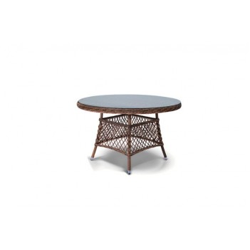 'Эспрессо' плетеный круглый стол из искусственного ротанга, цвет коричневый