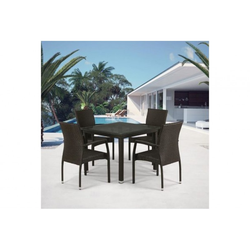 Афина - Комплект плетеной мебели T257A/Y379A-W53 Brown 4Pcs