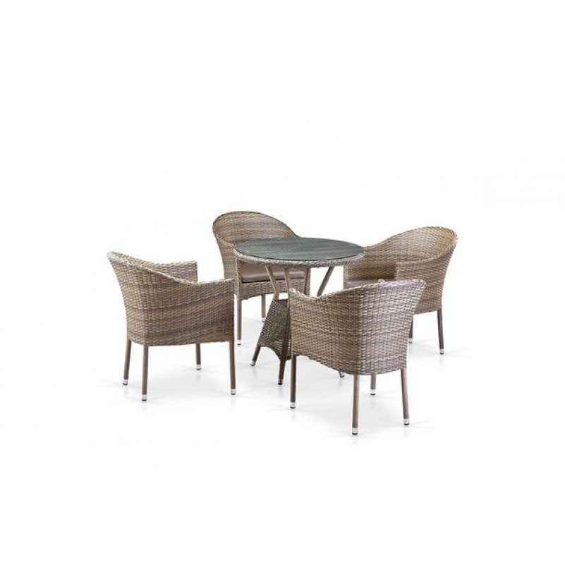 Афина - Комплект плетеной мебели T705ANT/Y350G-W1289 4Pcs Pale