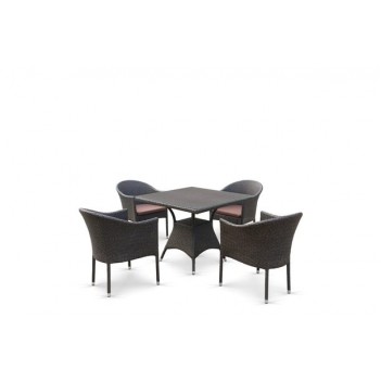 Обеденный комплект плетеной мебели T190B/Y350A-W53 Brown (4+1)