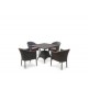 Афина - Обеденный комплект плетеной мебели T190B/Y350A-W53 Brown (4+1)