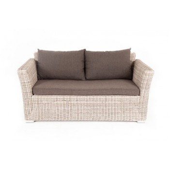 'Капучино' диван из искусственного ротанга двухместный с подушками, цвет бежевый