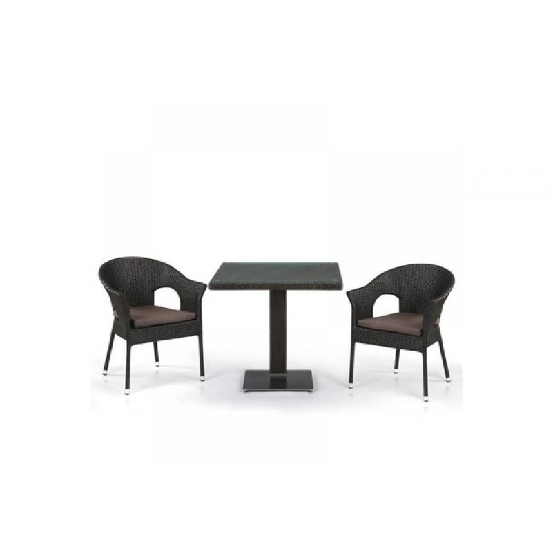 Афина - Комплект плетеной мебели T605SWT/Y97B-W53 Brown 2Pcs