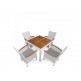 Афина - Комплект плетеной мебели AFM-440A 90x90 White (4+1)