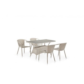 Комплект плетеной мебели T198D/Y137C-W85 Latte (4+1)