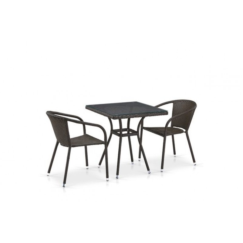 Афина - Комплект плетеной мебели T282BNT/Y137C-W53 Brown 2Pcs