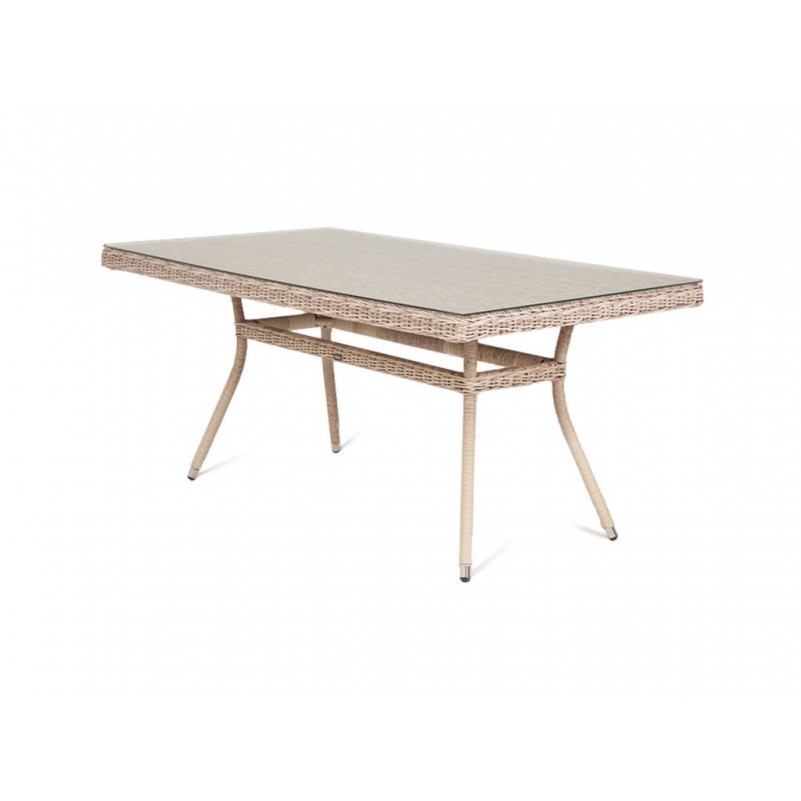 4Sis - Латте плетеный стол из искусственного ротанга, цвет бежевый 160х90см