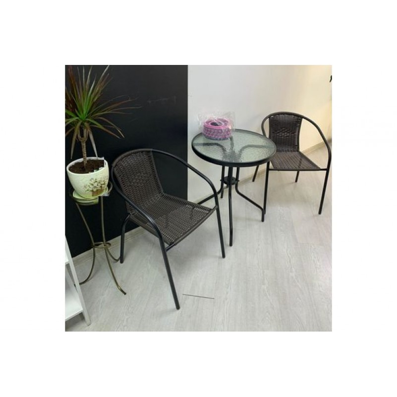 Афина - Комплект мебели Асоль-LR02 LRC-02/LRT-02-D60 Dark Brown (2+1)