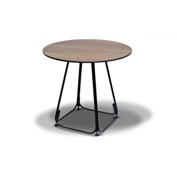 'Альберто'Журнальный стол круглый  Ø60см, столешница HPL, цвет дуб, подстолье металлическое