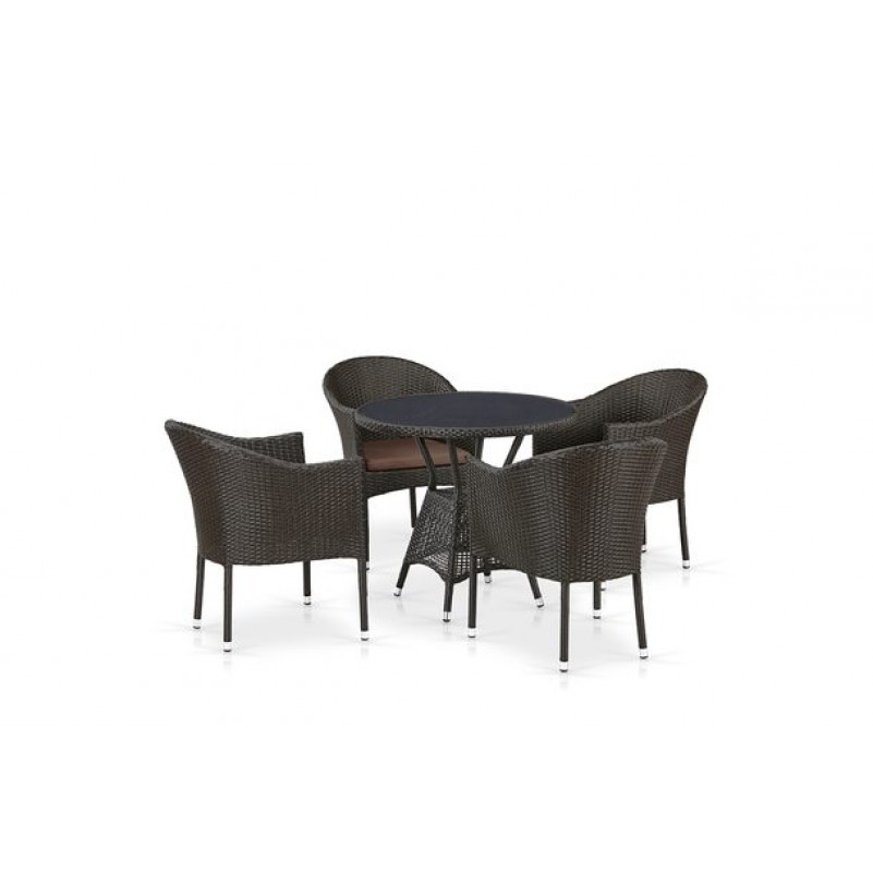 Афина - Комплект плетеной мебели T707ANS/Y350-W53 4Pcs Brown