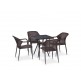 Афина - Комплект плетеной мебели T282BNT/Y35-W2390 Brown 4Pcs
