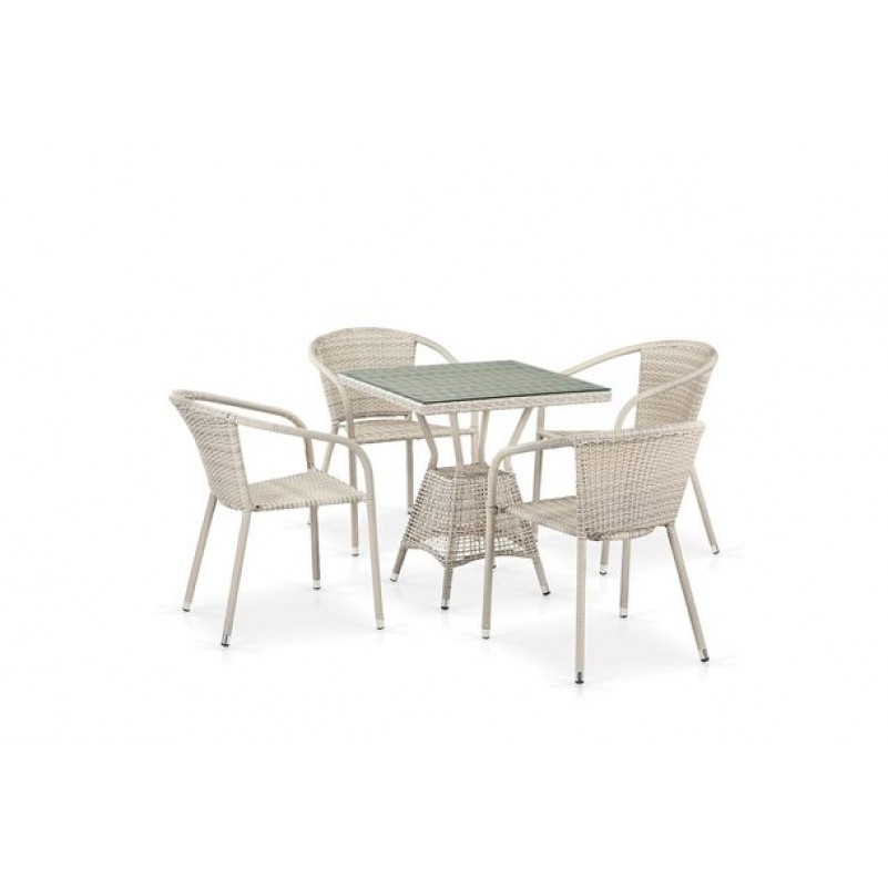 Афина - Комплект плетеной мебели T706/Y137C-W85 Latte 4Pcs
