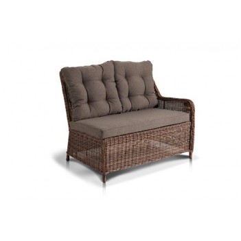 'Бергамо' плетеный левый модуль дивана, цвет коричневый