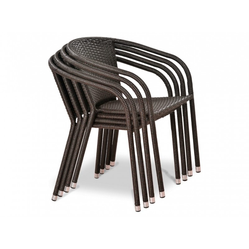 Афина - Комплект плетеной мебели T282ANS/Y137C-W53 Brown 2Pcs