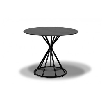 'Карлос' Обеденный стол круглый Ø90см, столешница HPL, цвет Серый Гранит 12 мм