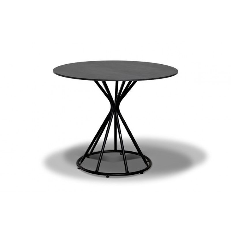 4Sis - Карлос Обеденный стол круглый Ø90см, столешница HPL, цвет Серый Гранит 12 мм
