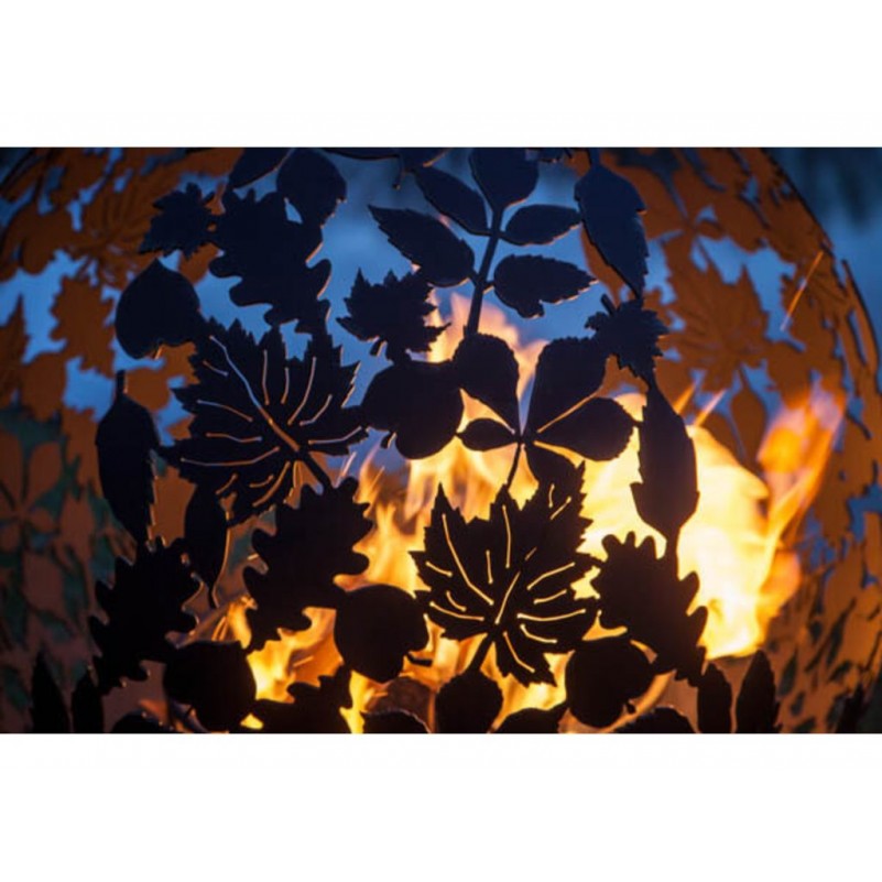 Барбекю (Россия) - Кованая садовая чаша для костра Листья INOX с функцией садового мангала