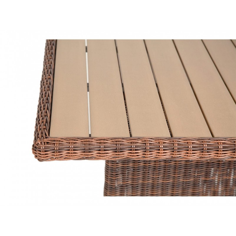 4Sis - Бергамо плетеный обеденный стол, цвет коричневый