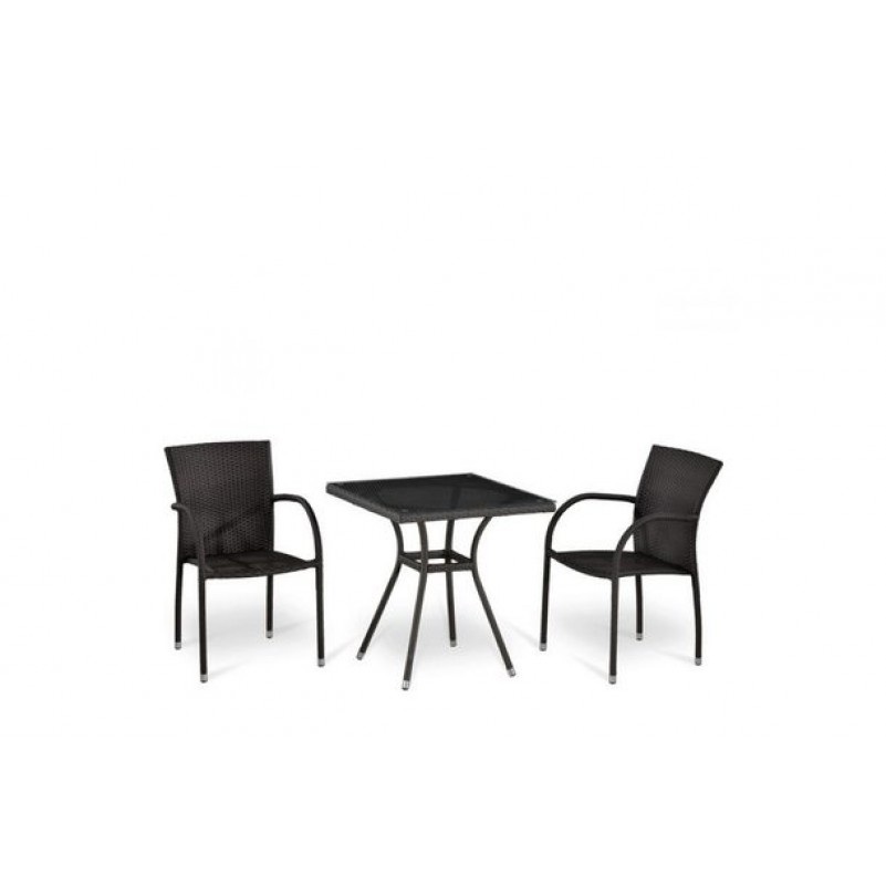 Афина - Комплект плетеной мебели T282BNT-W2390/Y282-W52 Brown 2Pcs