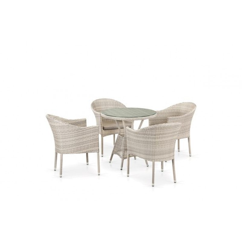 Афина - Комплект плетеной мебели T705ANT/Y350-W85 4Pcs Latte