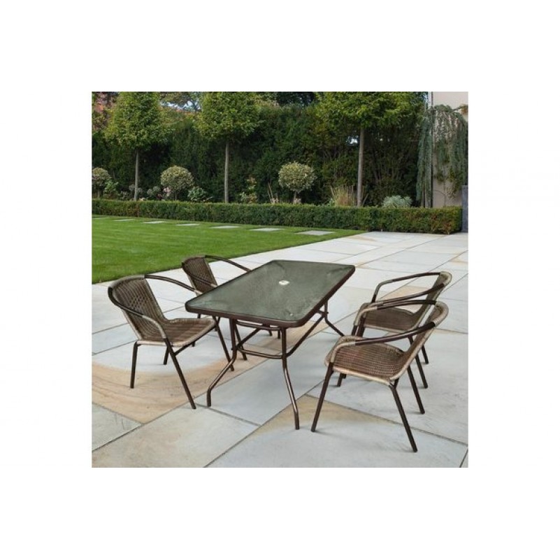 Афина - Комплект мебели Николь-3C TLH-037AR3/CDT016-120х70 Cappuccino (4+1)