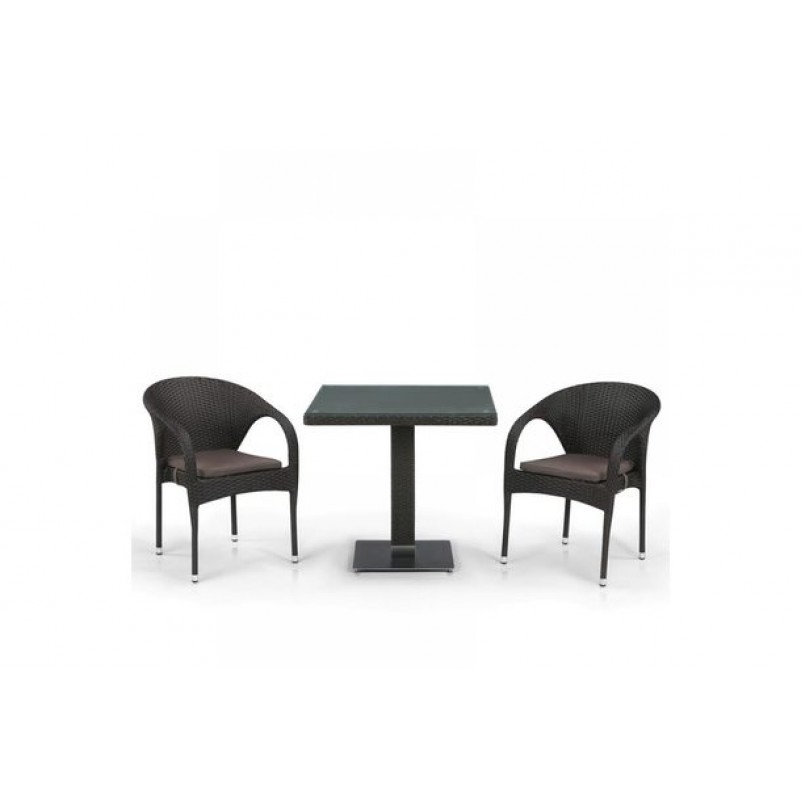 Афина - Комплект плетеной мебели T605SWT/Y290W-W53 Brown 2Pcs