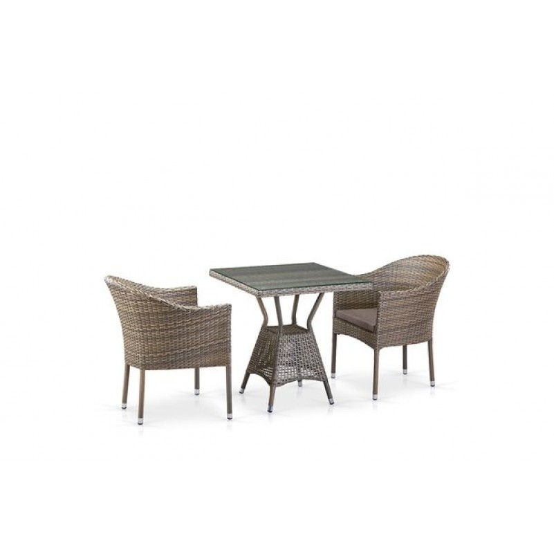 Афина - Комплект плетеной мебели T706G/Y350G-W1289 2Pcs Pale