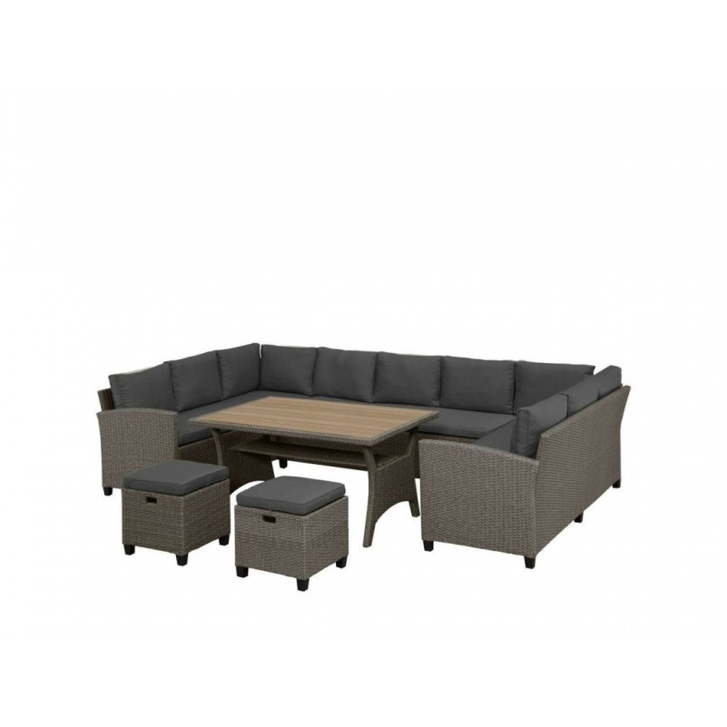 Афина - Комплект плетеной мебели AFM-370A Dark Grey
