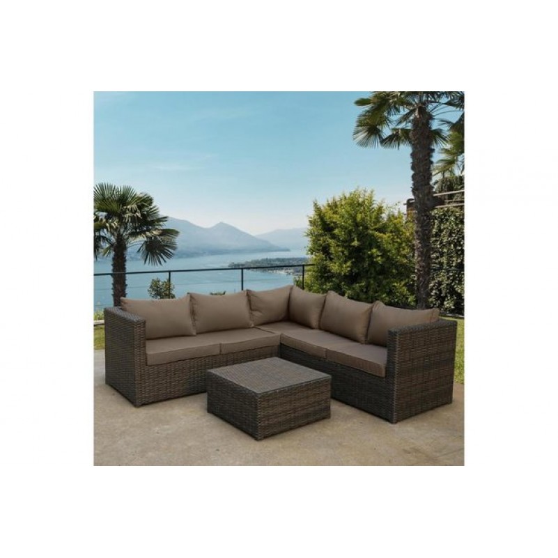 Афина - Комплект плетеной мебели  YR825A Brown/Beige