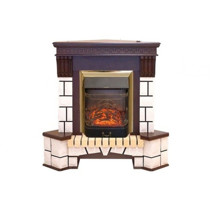 RealFlame - Электрокамин Real-Flame Stone Corner New STD/EUG AO с очагом Majestic s Lux BR