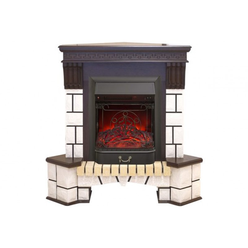 RealFlame - Электрокамин Real-Flame Stone Corner New STD/EUG AO с очагом Majestic s Lux BL